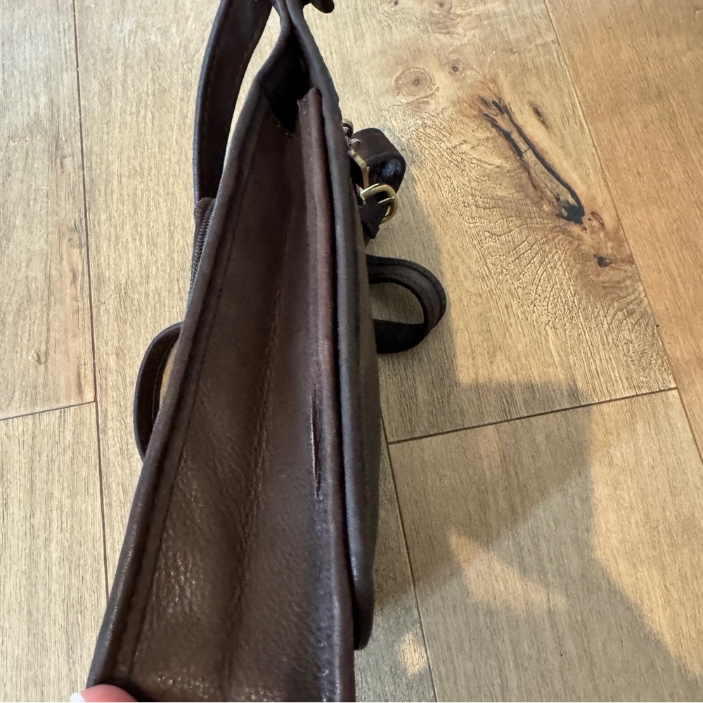 Vintage Fossil Leather Messenger Crossbody Bag Brown Built in Wallet‎ 75082 - Picture 9 of 16